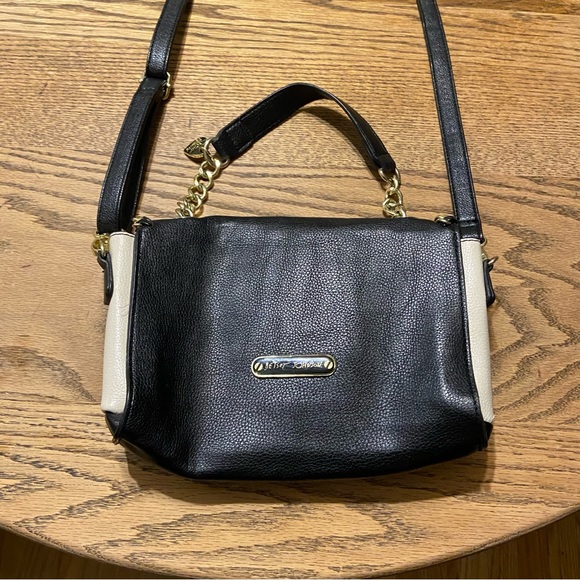 Betsey Johnson Black and Beige Bow Crossbody Purse - Picture 7 of 9